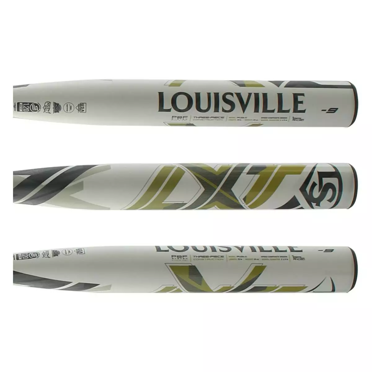Louisville Slugger LXT -9 Fastpitch Softball Bat: WBL2453010 Gold, Grey, White 4 Louisville Slugger LXT -9 Fastpitch Softball Bat: WBL2453010 Gold, Grey, White - Image 2