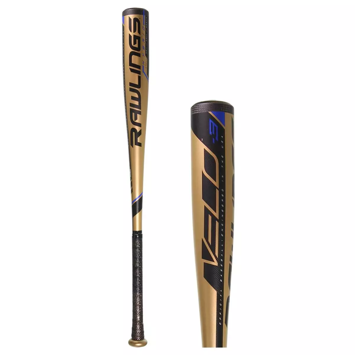 Rawlings VELO BBCOR Baseball Bat: BB9V3 Black, Gold 3 Rawlings VELO BBCOR Baseball Bat: BB9V3 Black, Gold