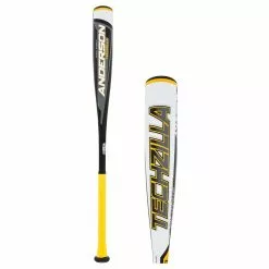 2021 Anderson Techzilla -8 USSSA Baseball Bat: YB21ZILLA8 White, Yellow