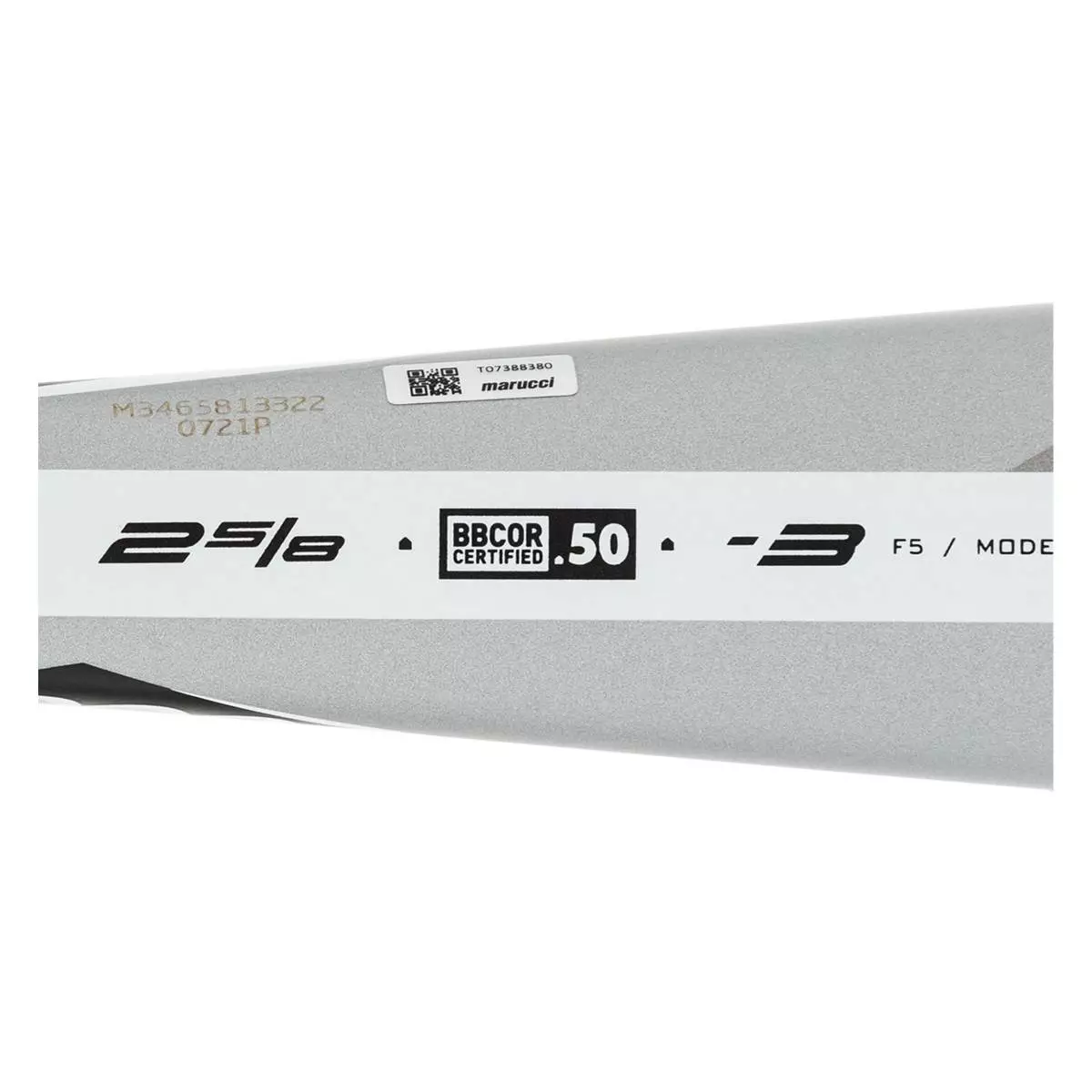 Marucci F5 BBCOR Baseball Bat: MCBF53 Black, Silver, White 6 Marucci F5 BBCOR Baseball Bat: MCBF53 Black, Silver, White - Image 4