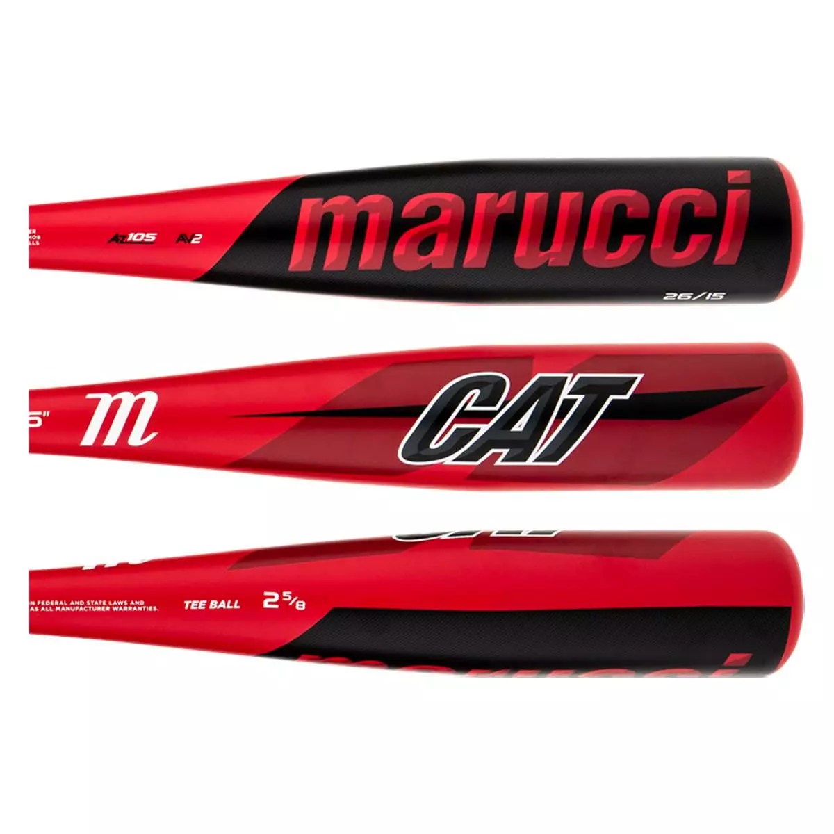 Marucci CAT -11 USA Tee Ball Bat: MTBC8USAY Red 4 Marucci CAT -11 USA Tee Ball Bat: MTBC8USAY Red - Image 2