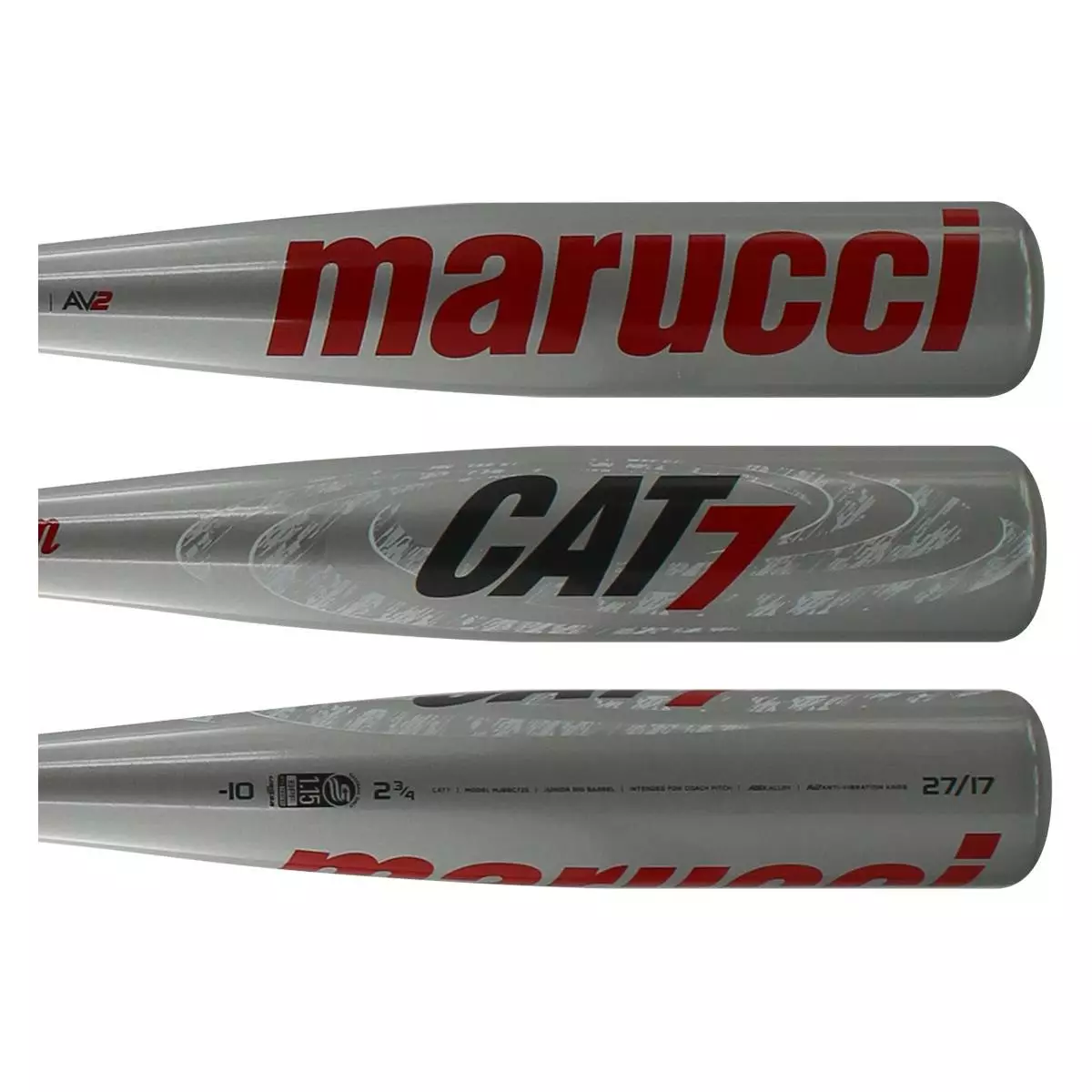 Marucci CAT7 Silver -10 Junior Big Barrel Baseball Bat: MJBBC72S Silver 5 Marucci CAT7 Silver -10 Junior Big Barrel Baseball Bat: MJBBC72S Silver - Image 3