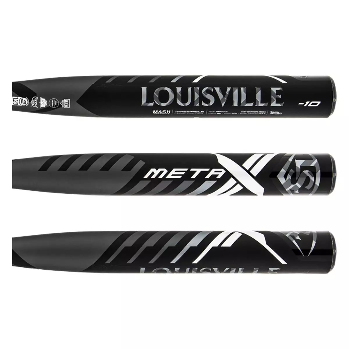 2022 Louisville Slugger Meta -10 Fastpitch Softball Bat: WBL2492010 Black, Grey, White 4 2022 Louisville Slugger Meta -10 Fastpitch Softball Bat: WBL2492010 Black, Grey, White - Image 2