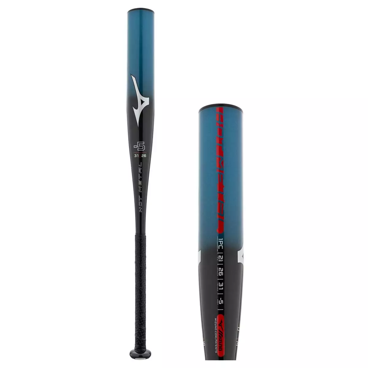 2022 Mizuno Hot Metal -5 USSSA Baseball Bat: B22-HOT METAL5 Black, Blue 3 2022 Mizuno Hot Metal -5 USSSA Baseball Bat: B22-HOT METAL5 Black, Blue