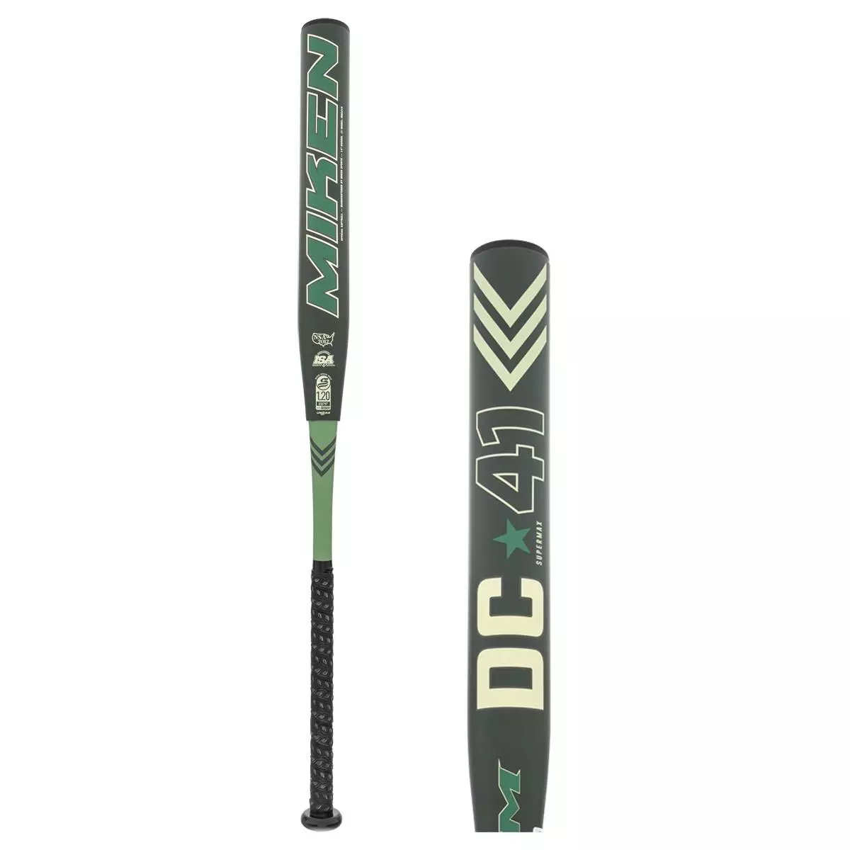 Miken DC-41 14" SuperMax USSSA 240 Slow Pitch Softball Bat: MDC21U Black, Gold, Green 3 Miken DC-41 14" SuperMax USSSA 240 Slow Pitch Softball Bat: MDC21U Black, Gold, Green