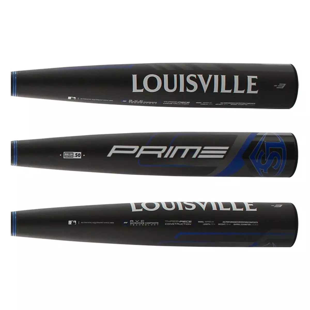 Louisville Slugger Prime BBCOR Baseball Bat: WTLBBP9B320 Black, Blue 5 Louisville Slugger Prime BBCOR Baseball Bat: WTLBBP9B320 Black, Blue - Image 3
