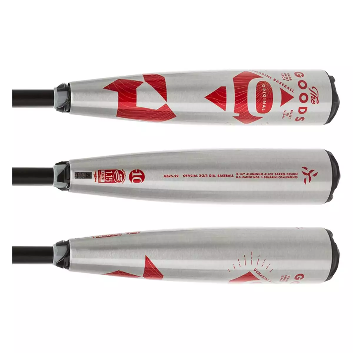 2022 DeMarini The Goods -10 USSSA Baseball Bat: WTDXGBZ22 Black, Red, Silver 4 2022 DeMarini The Goods -10 USSSA Baseball Bat: WTDXGBZ22 Black, Red, Silver - Image 2