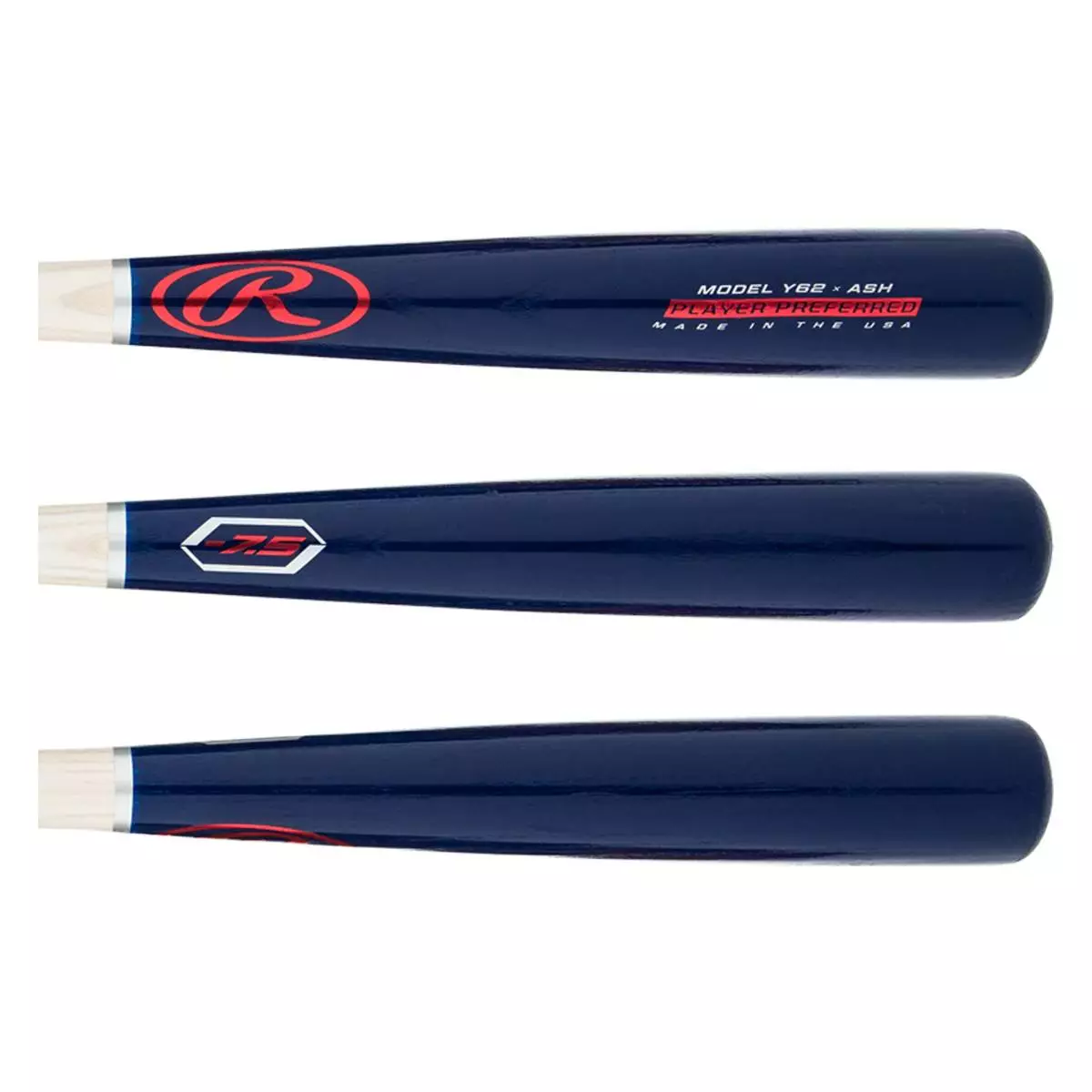 Rawlings Player Preferred Ash Youth Wood Baseball Bat: Y62AUS Blue, Red, White 9 Rawlings Player Preferred Ash Youth Wood Baseball Bat: Y62AUS Blue, Red, White - Image 7