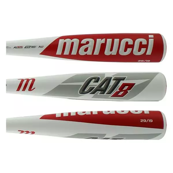 Marucci CAT8 -10 USSSA Baseball Bat: MSBC810 Red, White 4 Marucci CAT8 -10 USSSA Baseball Bat: MSBC810 Red, White - Image 2