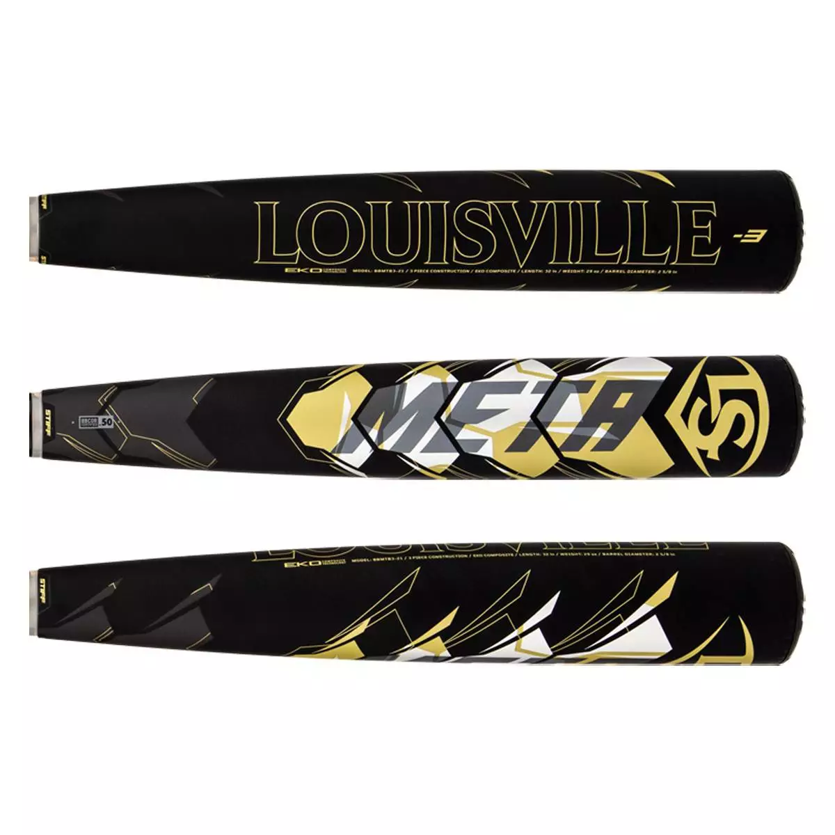 Louisville Slugger Meta BBCOR Baseball Bat: WBL2463010 Black, Gold 4 Louisville Slugger Meta BBCOR Baseball Bat: WBL2463010 Black, Gold - Image 2