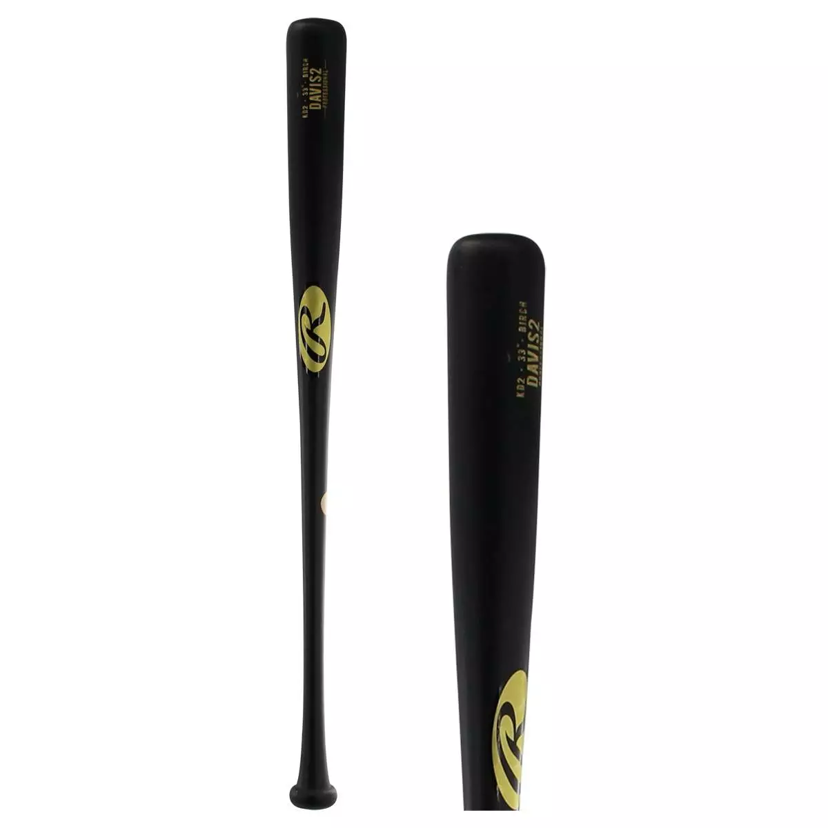 Rawlings Pro Label Khris Davis Birch Wood Baseball Bat: KD2PL Black 3 Rawlings Pro Label Khris Davis Birch Wood Baseball Bat: KD2PL Black