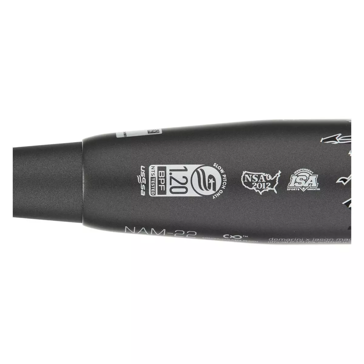 2022 DeMarini Nautalai Jason Magnum 12" Endload USSSA 240 Slow Pitch Softball Bat: WTDXNAM22 Black, Grey 6 2022 DeMarini Nautalai Jason Magnum 12" Endload USSSA 240 Slow Pitch Softball Bat: WTDXNAM22 Black, Grey - Image 4