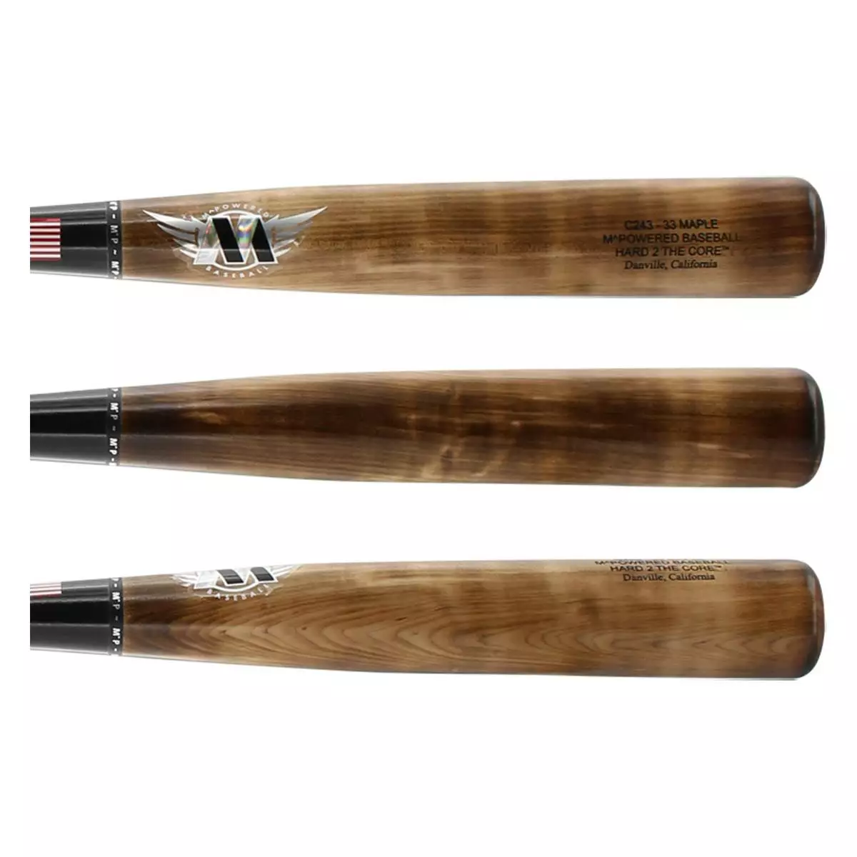 M^Powered H2TC™ Pro Maple Wood Baseball Bat: H2TC243 Black, Brown 4 M^Powered H2TC™ Pro Maple Wood Baseball Bat: H2TC243 Black, Brown - Image 2