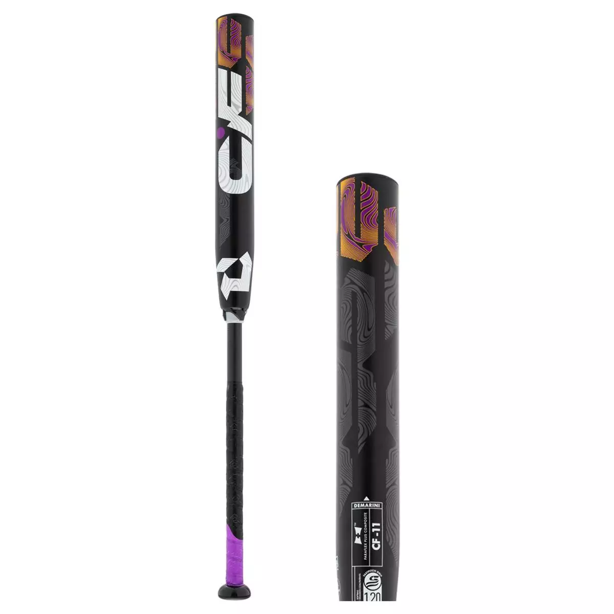2022 DeMarini CF -11 Fastpitch Softball Bat: WTDXCFS22 Black, Grey, Purple 3 2022 DeMarini CF -11 Fastpitch Softball Bat: WTDXCFS22 Black, Grey, Purple