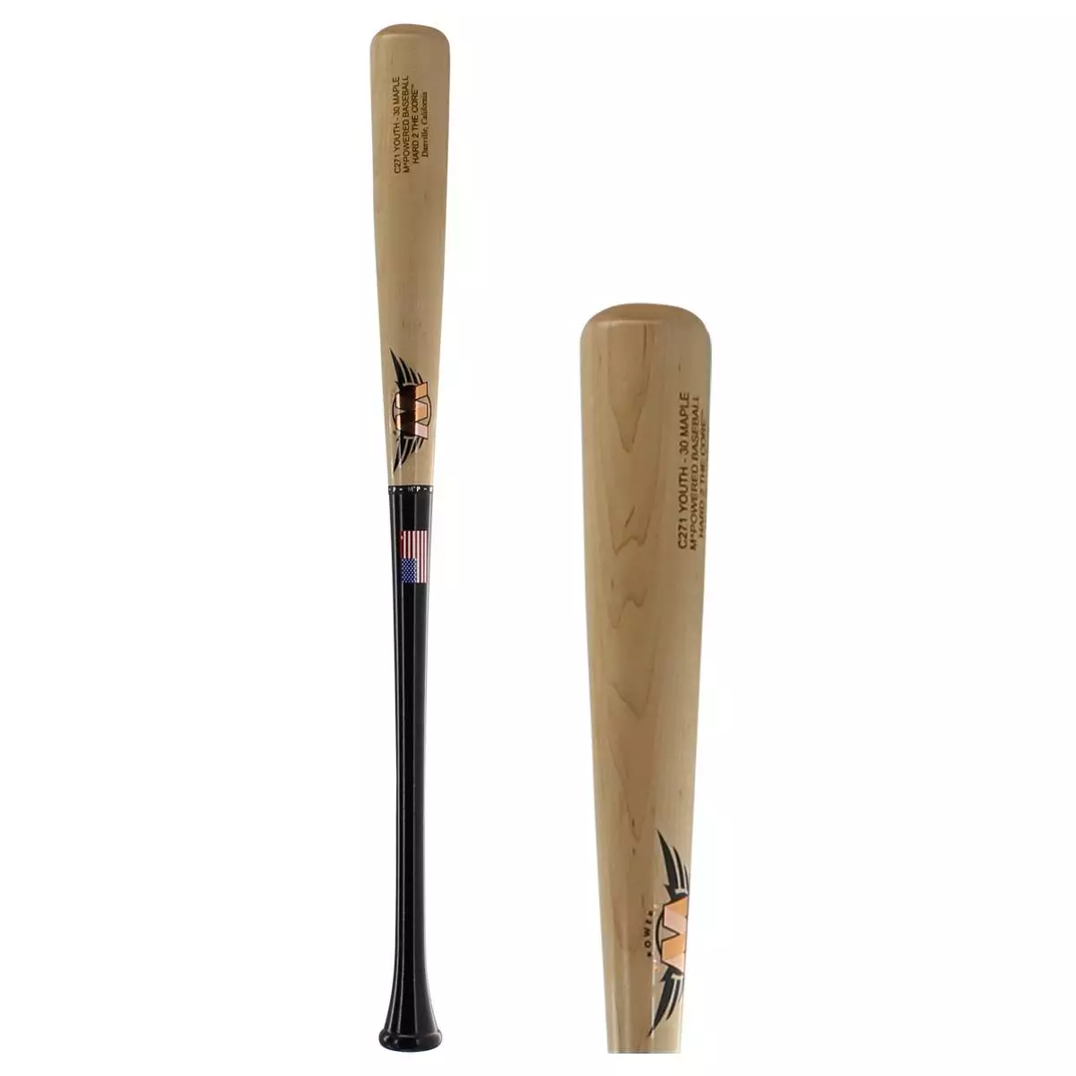 M^Powered H2TC™ Pro Maple Youth Wood Baseball Bat: H2TCY 3 M^Powered H2TC™ Pro Maple Youth Wood Baseball Bat: H2TCY