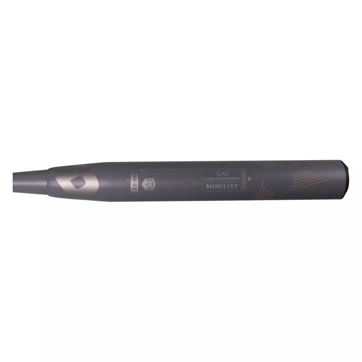 2022 DeMarini Nihilist OG 13" Midload USA Slow Pitch Softball Bat: WTDXNIH-22 Silver, Grey 6 2022 DeMarini Nihilist OG 13" Midload USA Slow Pitch Softball Bat: WTDXNIH-22 Silver, Grey - Image 4