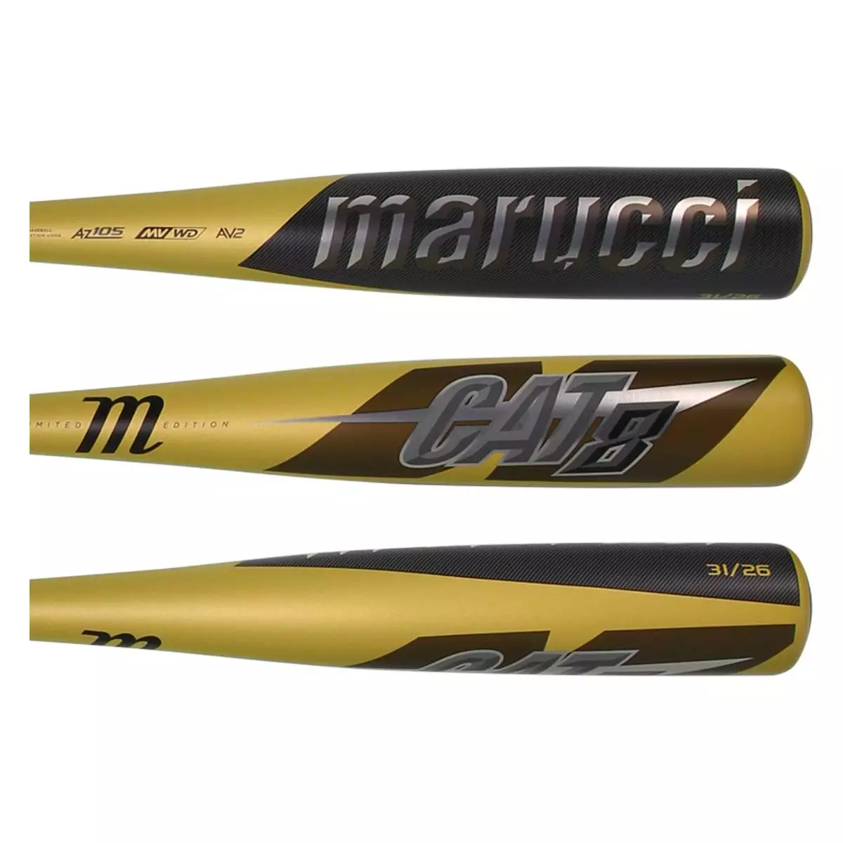 Marucci CAT8 -5 USSSA Baseball Bat: MSBC85GB Gold 5 Marucci CAT8 -5 USSSA Baseball Bat: MSBC85GB Gold - Image 3