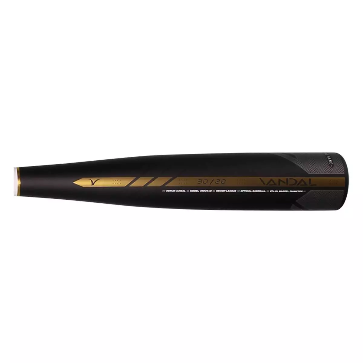 Victus Vandal -10 USSSA Baseball Bat: VSBVX10 Black, Gold, White 5 Victus Vandal -10 USSSA Baseball Bat: VSBVX10 Black, Gold, White - Image 3