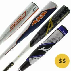 JustBats Pick Your Pack - USSSA Baseball 3-Pack - Gold Black, White, Gold, Grey, Blue, Navy, Orange, Red, Yellow, Green