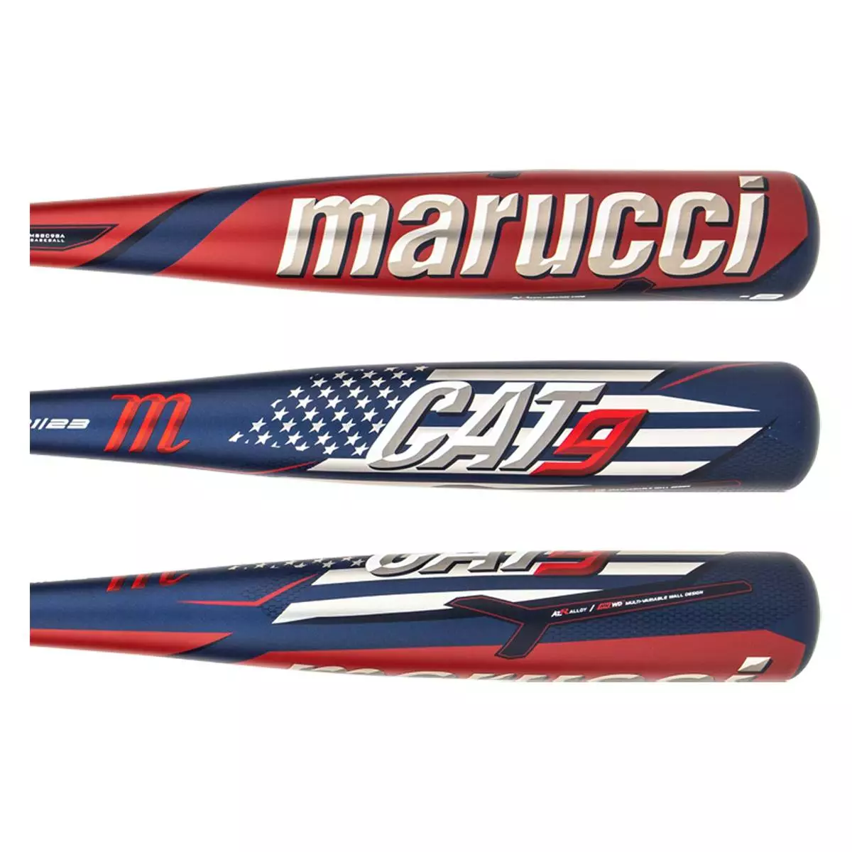 Marucci CAT9 Pastime -8 USSSA Baseball Bat: MSBC98A Blue, Red, White 4 Marucci CAT9 Pastime -8 USSSA Baseball Bat: MSBC98A Blue, Red, White - Image 2