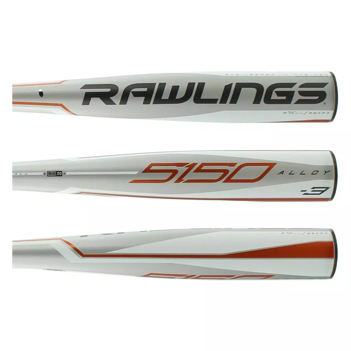 Rawlings 5150 BBCOR Baseball Bat: BBZ53 White 4 Rawlings 5150 BBCOR Baseball Bat: BBZ53 White - Image 2