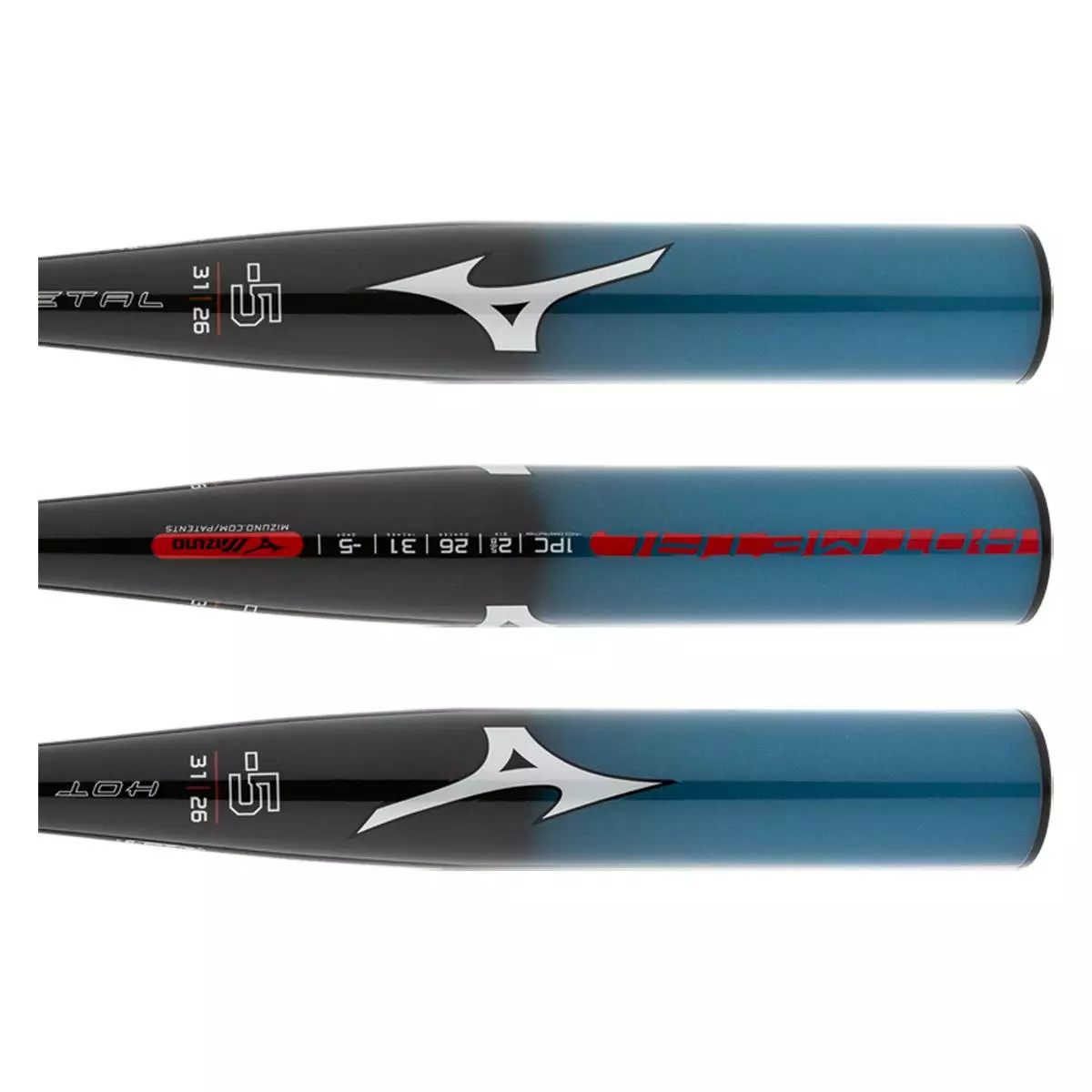 2022 Mizuno Hot Metal -5 USSSA Baseball Bat: B22-HOT METAL5 Black, Blue 4 2022 Mizuno Hot Metal -5 USSSA Baseball Bat: B22-HOT METAL5 Black, Blue - Image 2