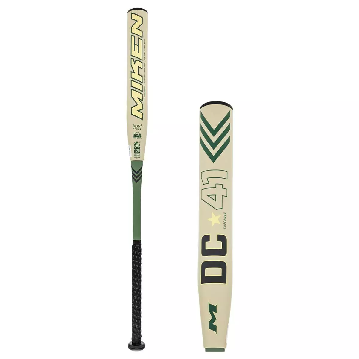 Miken DC-41 12.25" SuperMax USSSA 240 Slow Pitch Softball Bat: MDCX21U Black, Gold, Green 3 Miken DC-41 12.25" SuperMax USSSA 240 Slow Pitch Softball Bat: MDCX21U Black, Gold, Green