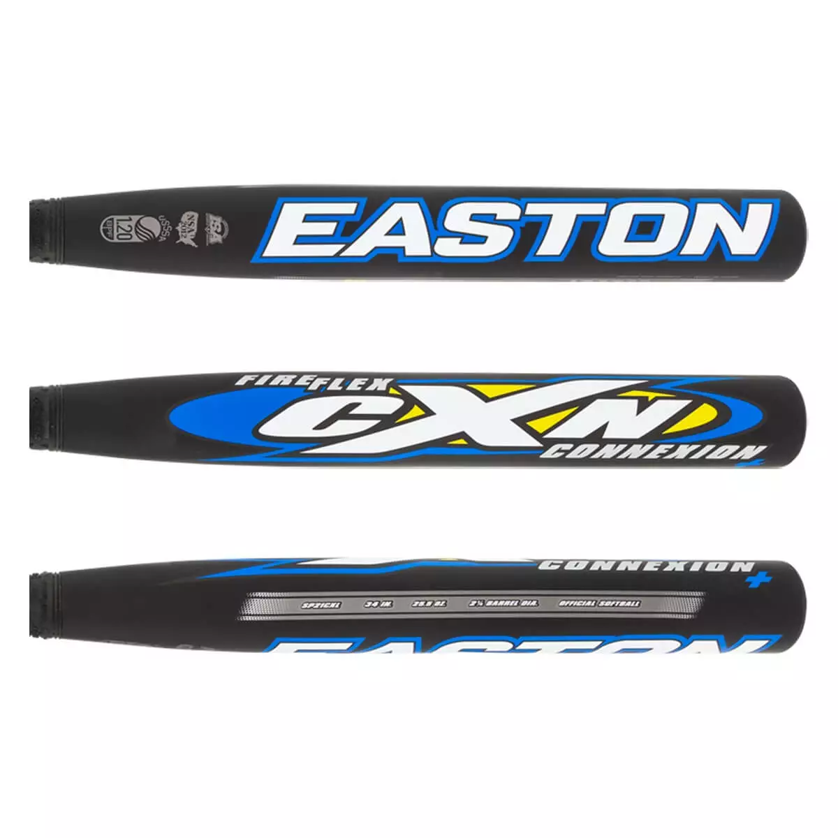 Easton Fire Flex CXN 13" Loaded USSSA Slow Pitch Softball Bat: SP21CXL Black, Blue 4 Easton Fire Flex CXN 13" Loaded USSSA Slow Pitch Softball Bat: SP21CXL Black, Blue - Image 2