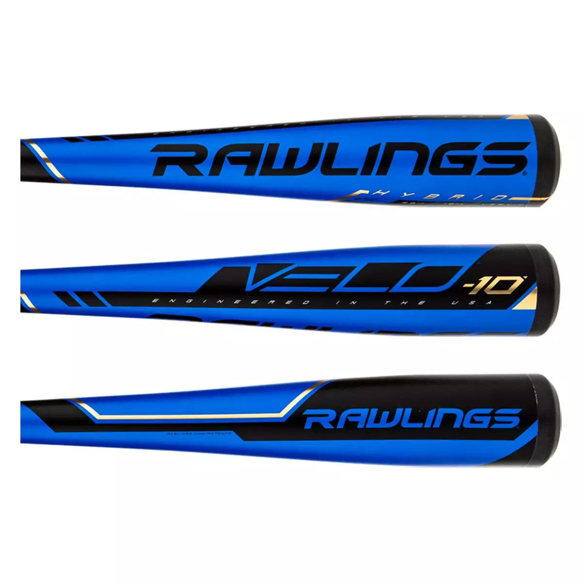 Rawlings VELO -10 USA Baseball Bat: US9V10 Black, Blue 4 Rawlings VELO -10 USA Baseball Bat: US9V10 Black, Blue - Image 2