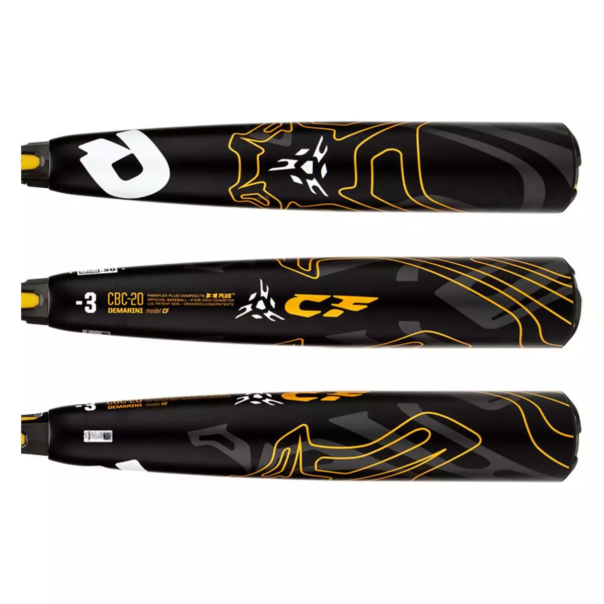 DeMarini CF BBCOR Baseball Bat: WTDXCBC20 Black, Gold 4 DeMarini CF BBCOR Baseball Bat: WTDXCBC20 Black, Gold - Image 2