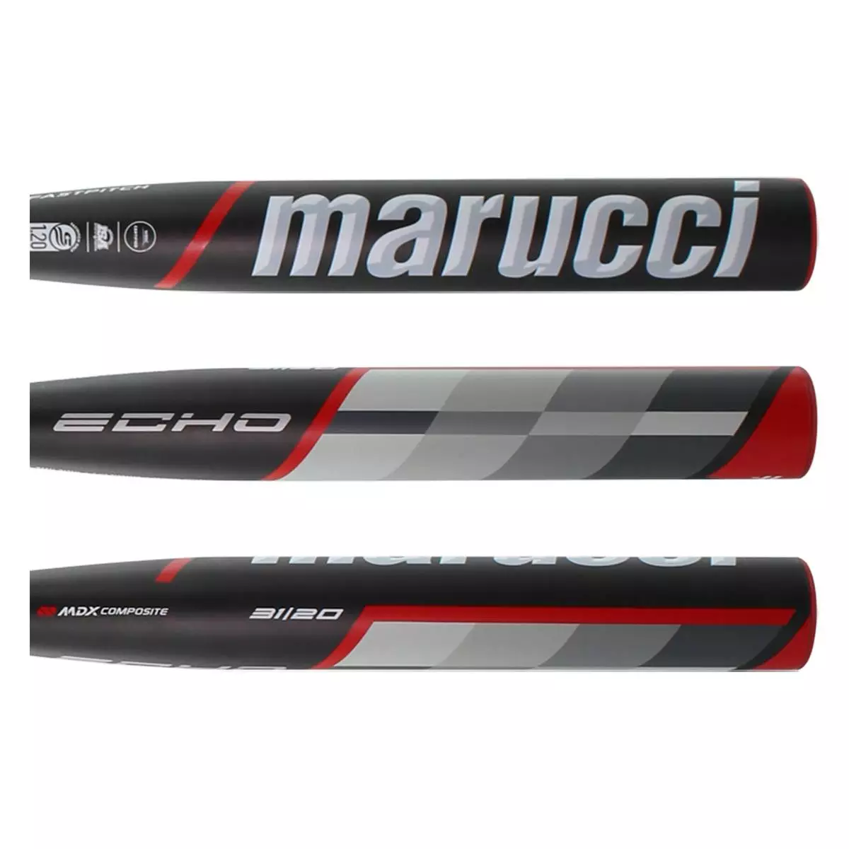 Marucci ECHO -11 Fastpitch Softball Bat: MFPE11 Black, Red, Grey 4 Marucci ECHO -11 Fastpitch Softball Bat: MFPE11 Black, Red, Grey - Image 2
