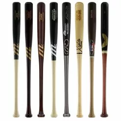 JustBats Pick Your Pack - Youth Wood 2-Pack - Gold Brown, Black, Natural, Maroon, Grey, Silver, White, Gold -BaseBallBat Sales Shop bb04 08 21 34151 8 pack 9 l