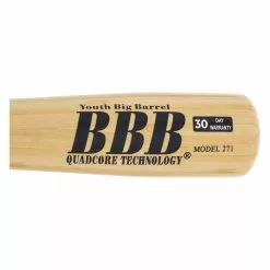 BamBooBat Youth Big Barrel Bamboo Wood Baseball Bat: YBB-HBBN Black, Natural -BaseBallBat Sales Shop bcda 12 21 bamboobat youth big barrel bamboo wood baseball bat ybb hbbn 31493 4 l