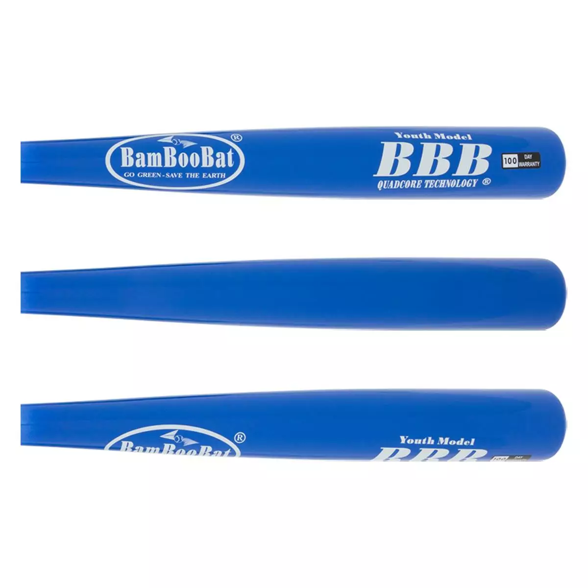 BamBooBat Bamboo Wood Youth Baseball Bat: YHWBU100D Blue, White 4 BamBooBat Bamboo Wood Youth Baseball Bat: YHWBU100D Blue, White - Image 2