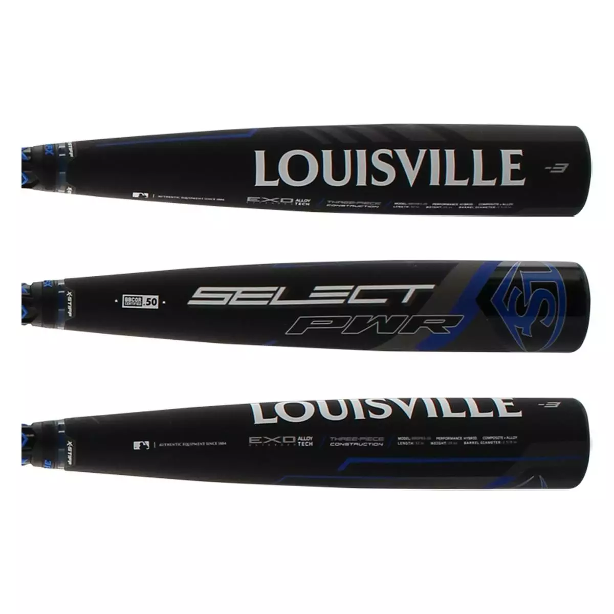 Louisville Slugger Select PWR BBCOR Baseball Bat: WTLBBSPB320 Black, Blue 5 Louisville Slugger Select PWR BBCOR Baseball Bat: WTLBBSPB320 Black, Blue - Image 3