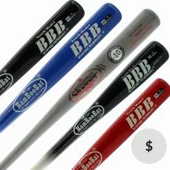 JustBats Pick Your Pack - Youth Wood 2-Pack - Silver Grey, Black, White, Brown, Red, Blue, Natural