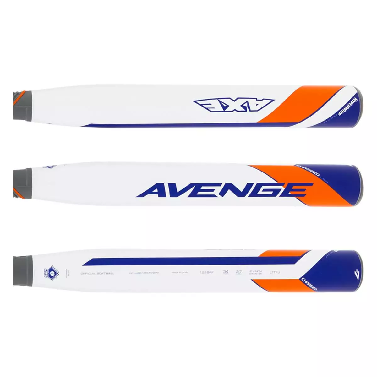 2022 Axe Avenge Senior Slow Pitch Softball Bat: L177J Blue, Orange, White 4 2022 Axe Avenge Senior Slow Pitch Softball Bat: L177J Blue, Orange, White - Image 2
