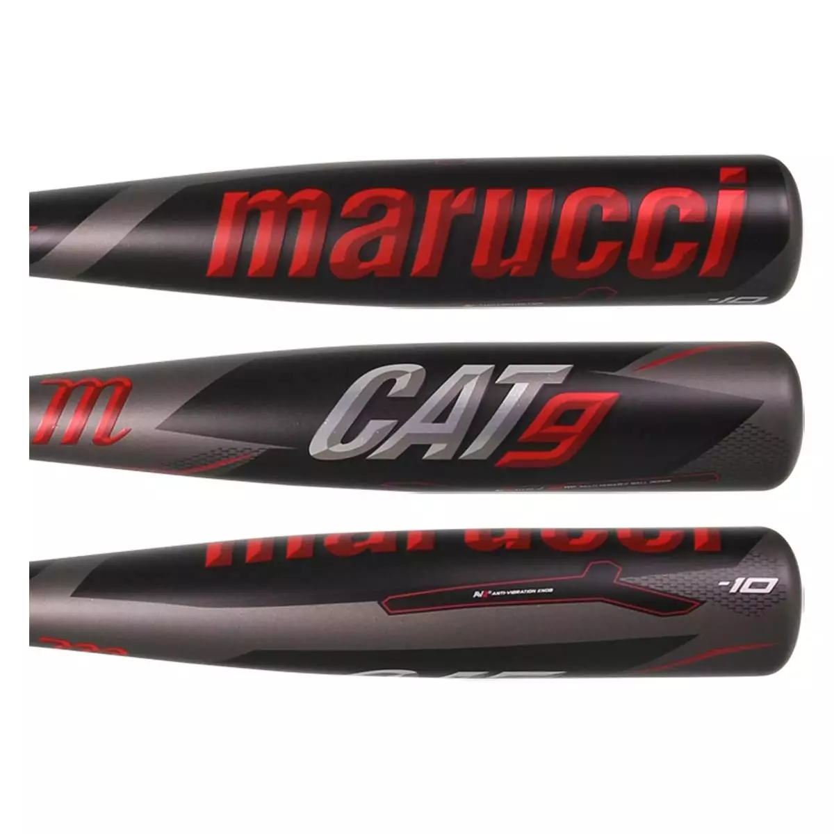 Marucci CAT9 -10 Junior Big Barrel Baseball Bat: MJBBC9 Black, Grey, Red 4 Marucci CAT9 -10 Junior Big Barrel Baseball Bat: MJBBC9 Black, Grey, Red - Image 2