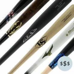 JustBats Pick Your Pack - Adult Wood 3-Pack - Platinum Black, White, Blue, Natural, Maroon, Red, Brown, Gold, Grey, Navy