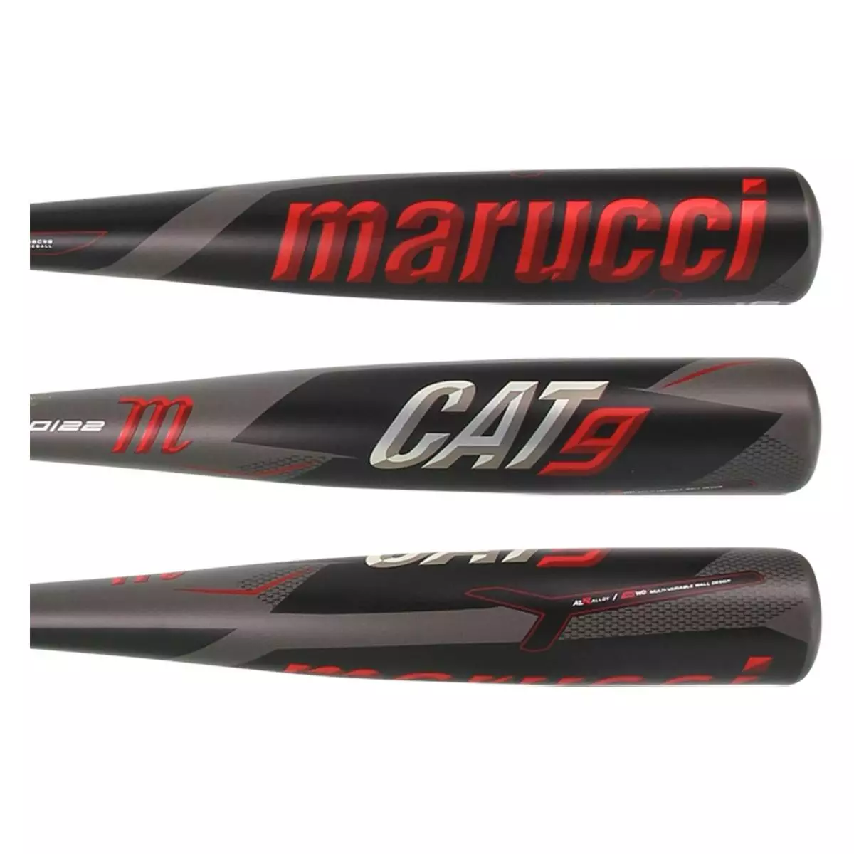 Marucci CAT9 -8 USSSA Baseball Bat: MSBC98 Black, Grey, Red 4 Marucci CAT9 -8 USSSA Baseball Bat: MSBC98 Black, Grey, Red - Image 2