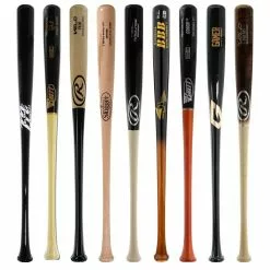 JustBats Pick Your Pack - Adult Wood 2-Pack - Gold Brown, Black, Grey, Natural, Gold, Blue, Red, Maroon, White, Navy, Green -BaseBallBat Sales Shop f245 11 21 33469 9 pack 23 l