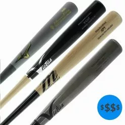 JustBats Pick Your Pack - Adult Wood 2-Pack - Diamond Black, Grey, Natural, Brown, Blue