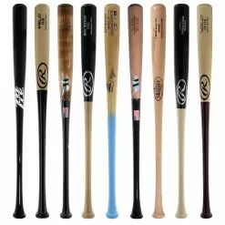 JustBats Pick Your Pack - Adult Wood 2-Pack - Gold Brown, Black, Grey, Natural, Gold, Blue, Red, Maroon, White, Navy, Green -BaseBallBat Sales Shop fd49 09 21 33469 9 pack 9 l